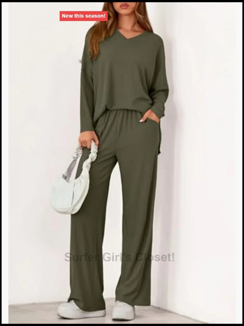 2 Piece Lounge Set Women Long Sleeve Pajama Sweatsuit Matching Airport Outfit